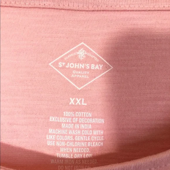 St. John’s Bay | Top Size XXL Eyelet Flutter Sleeves Pink Casual Tee NWT - Picture 5 of 5